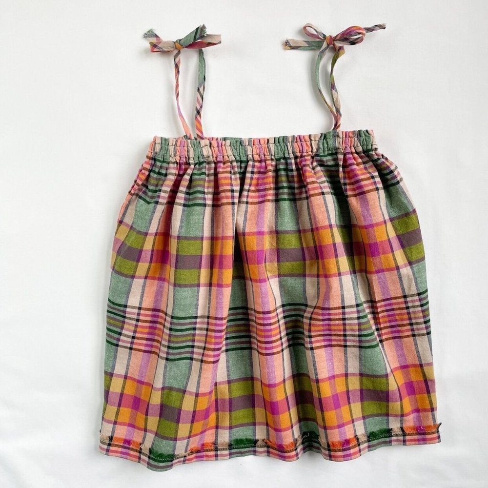 Peek Kids Plaid Madras Tank 100% Cotton Shirt Toddler Size 12-18 Months